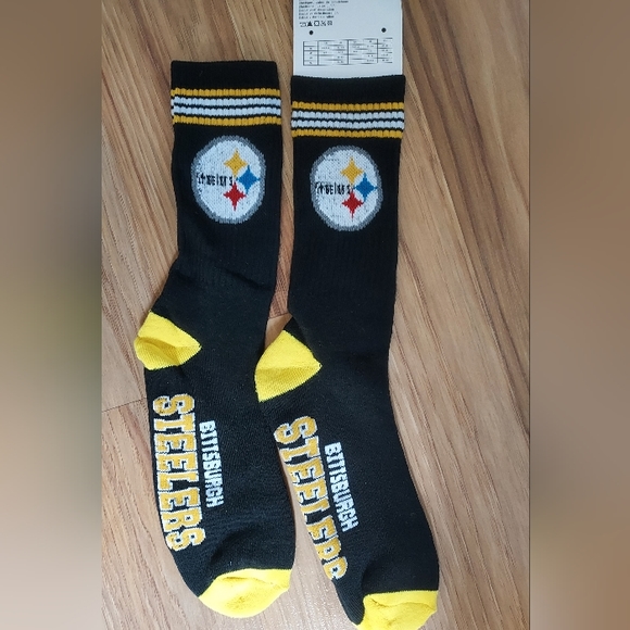 Pittsburgh Steelers Crew Socks New Size Large - Picture 4 of 5